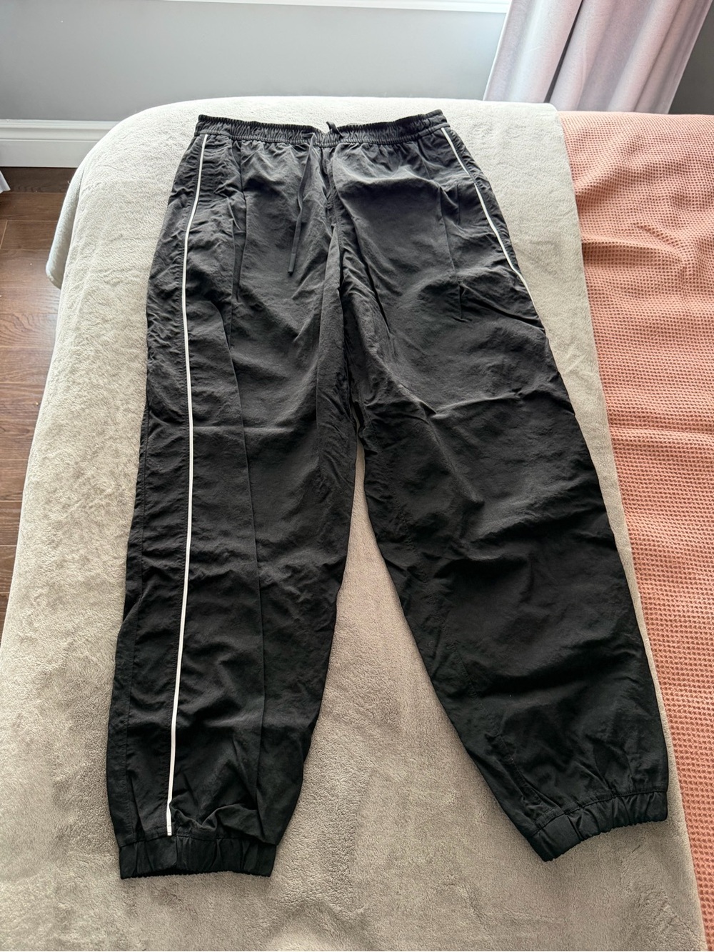 lululemon athletica Black Joggers with White Side Piping